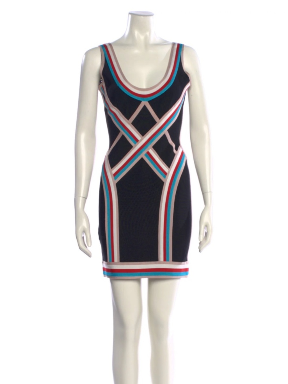 Herve Leger Bryanne Woman’s Textured Colorblock Bandage Dress Size M Medium